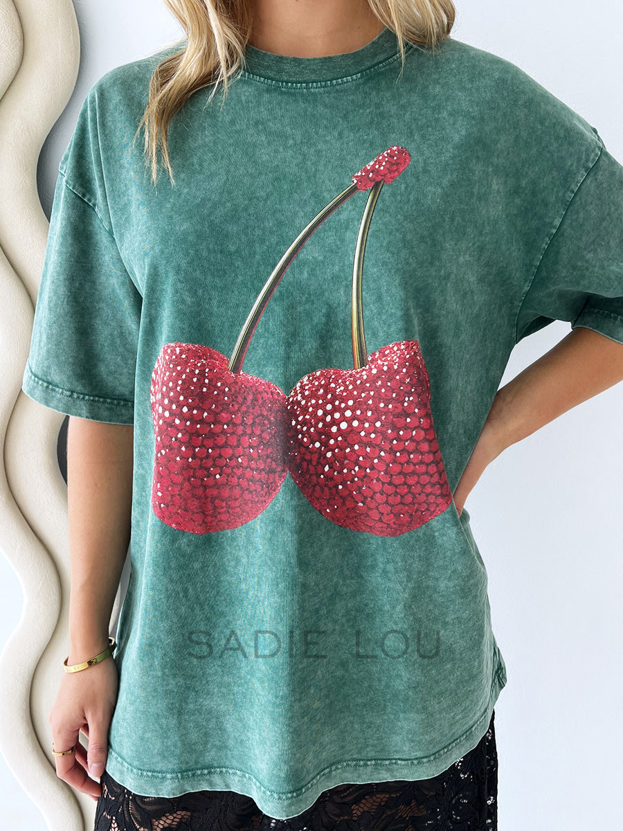 Maku / Cherry Baby Acid Wash Tee