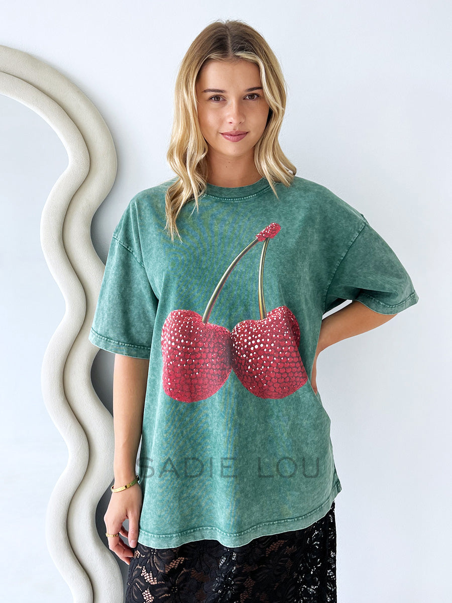 Maku / Cherry Baby Acid Wash Tee