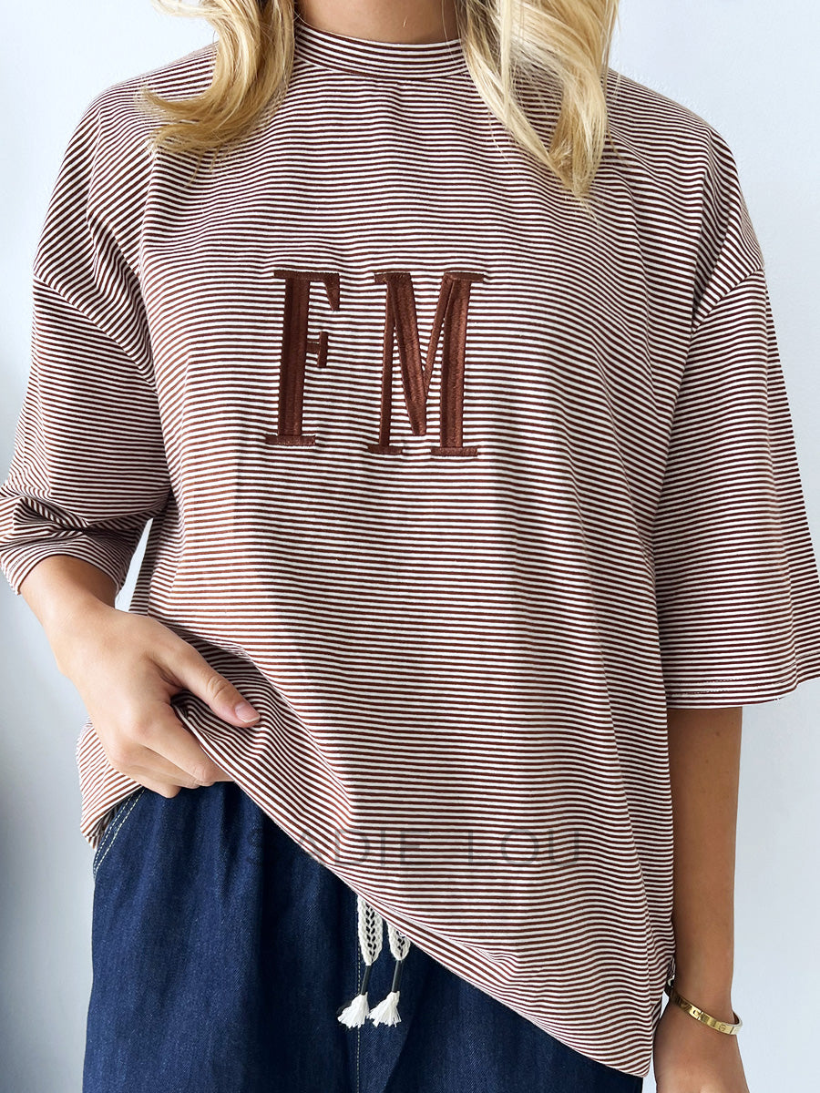 Far Mer //Oversize Stripe - Choc/Cream