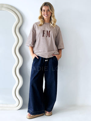 Far Mer //Oversize Stripe - Choc/Cream