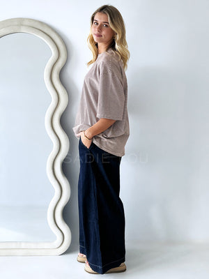 Far Mer //Oversize Stripe - Choc/Cream