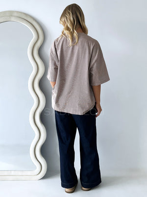 Far Mer //Oversize Stripe - Choc/Cream