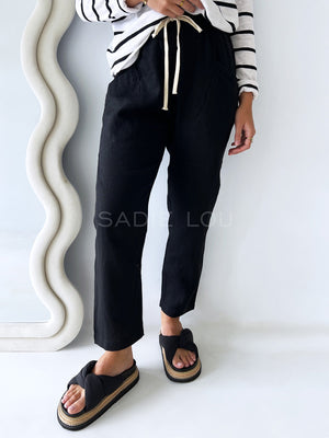 Little Lies / Luxe Linen Pant - Black