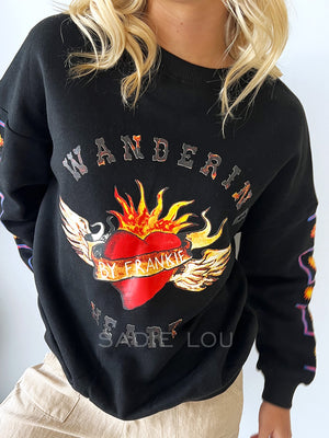 By Frankie / Wandering Hearts Jumper - Black