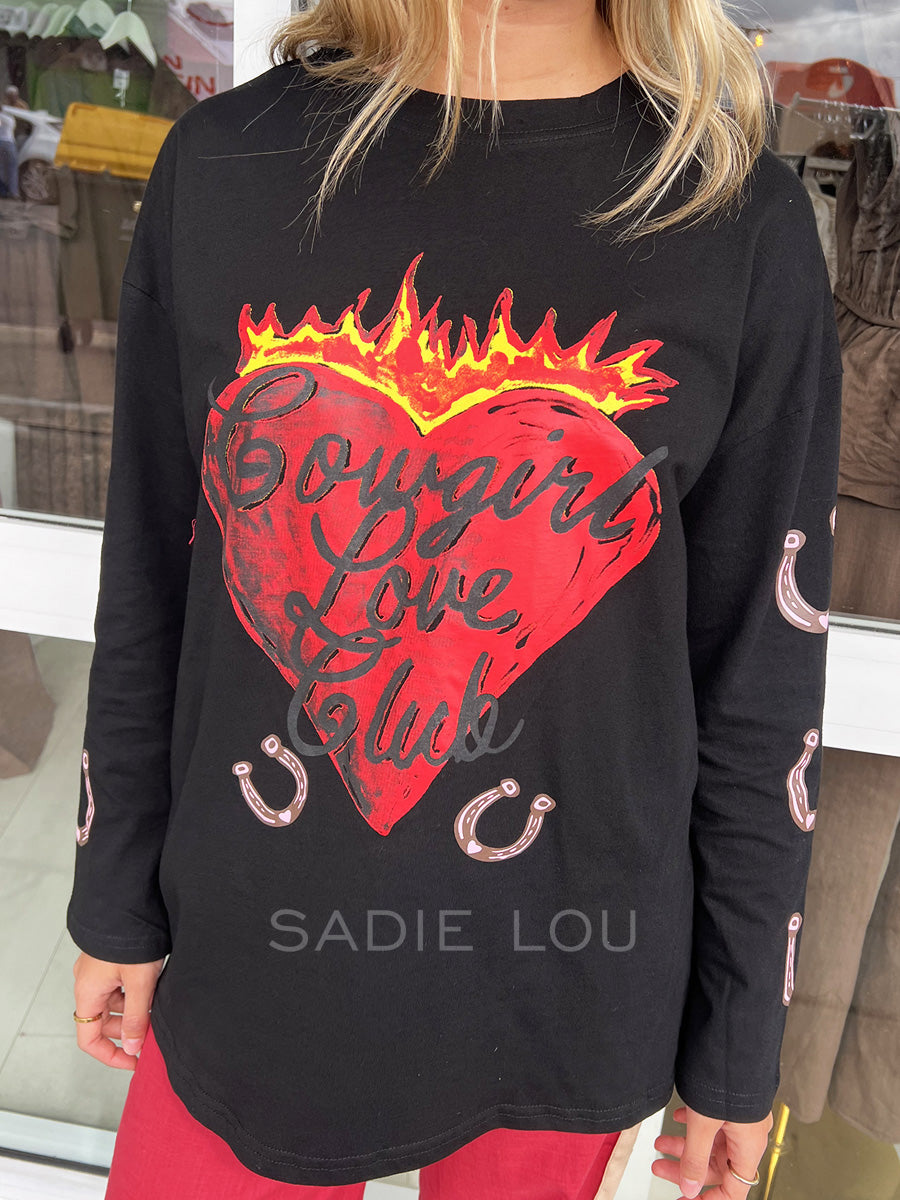 By Frankie / Cowgirl Love Club Long Sleeve - Black