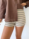By Frankie / Striped Cotton Shorts - Cream