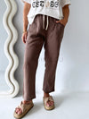 Little Lies / Luxe Linen Pant - Chocolate