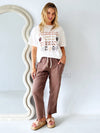 Little Lies / Luxe Linen Pant - Chocolate