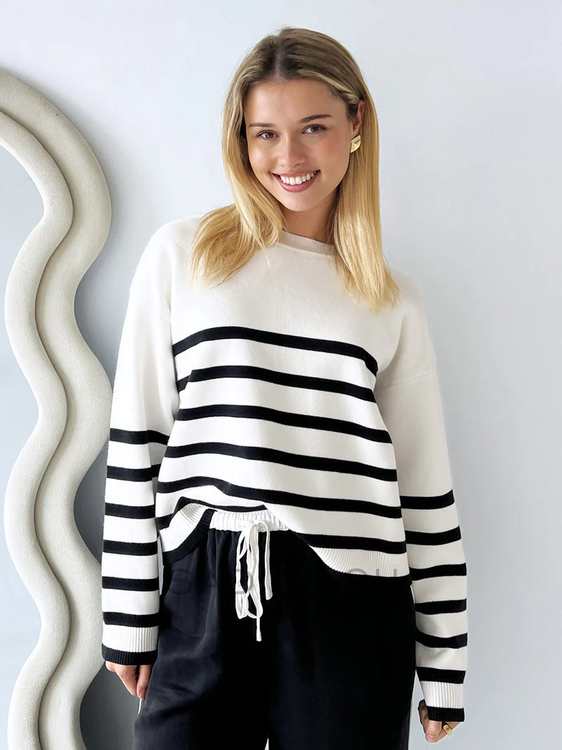 Little Lies / Lottie Knit - Black/White