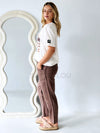 Little Lies / Luxe Linen Pant - Chocolate