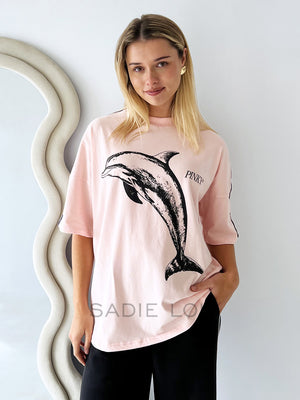 Pinky and Kamal / Pink River Dolphin Tee