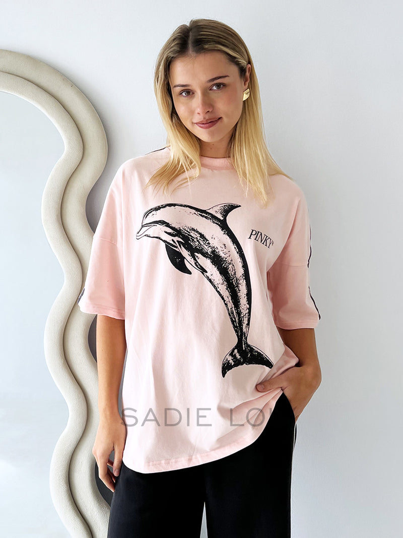 Pinky and Kamal / Pink River Dolphin Tee