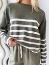 Little Lies / Lottie Knit - Olive/White