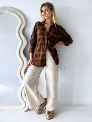 By Frankie / Wild Luck Jacket - Brown Flannel