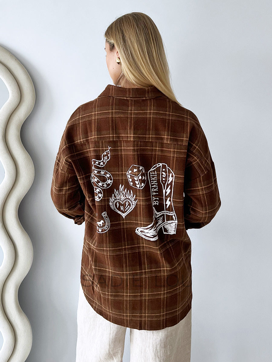 By Frankie / Wild Luck Jacket - Brown Flannel
