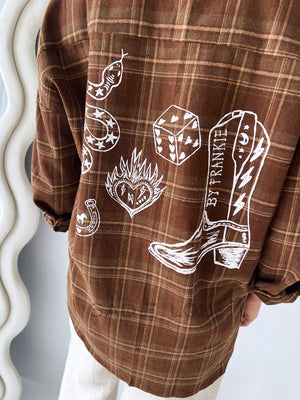 By Frankie / Wild Luck Jacket - Brown Flannel