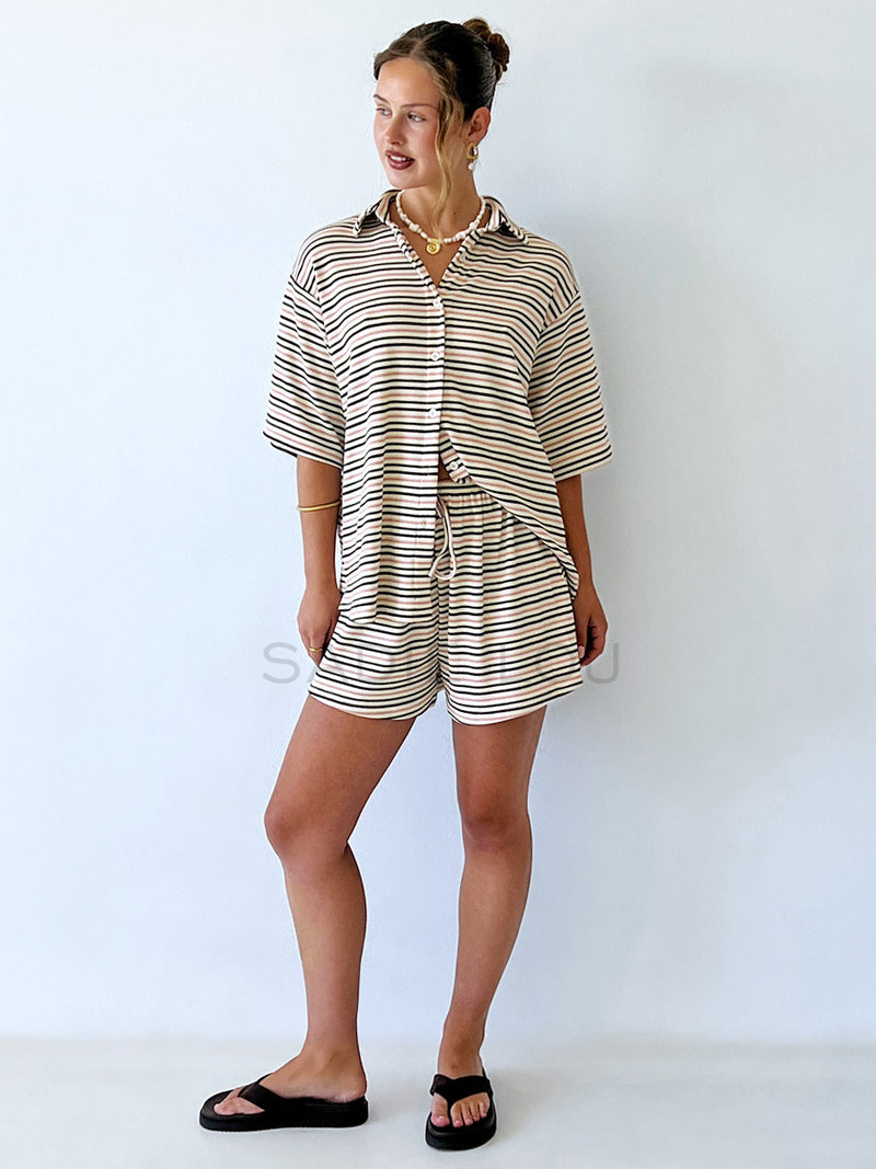 By Frankie / Tillie Set - Cream Stripe