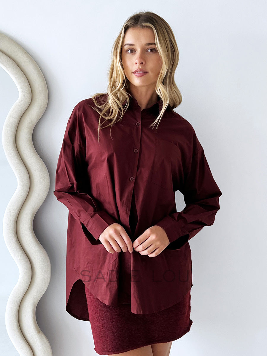 By Frankie /  Shay Blouse - Burgundy