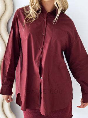 By Frankie /  Shay Blouse - Burgundy