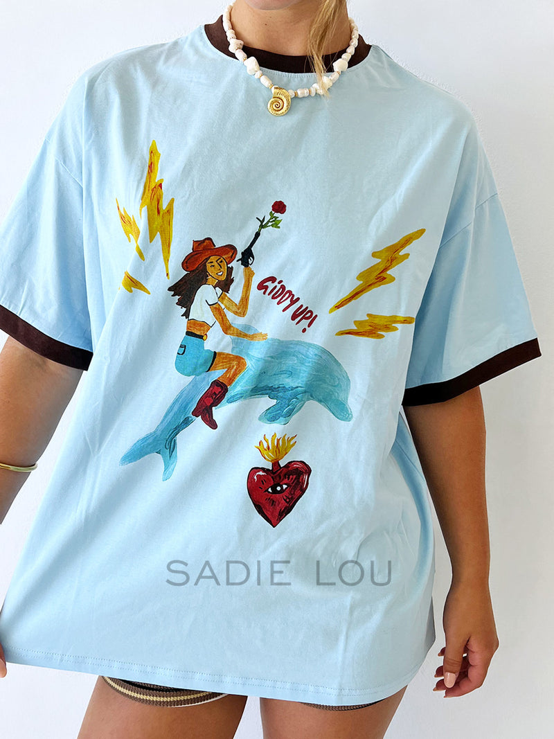By Frankie / Giddy Up Tee - Blue