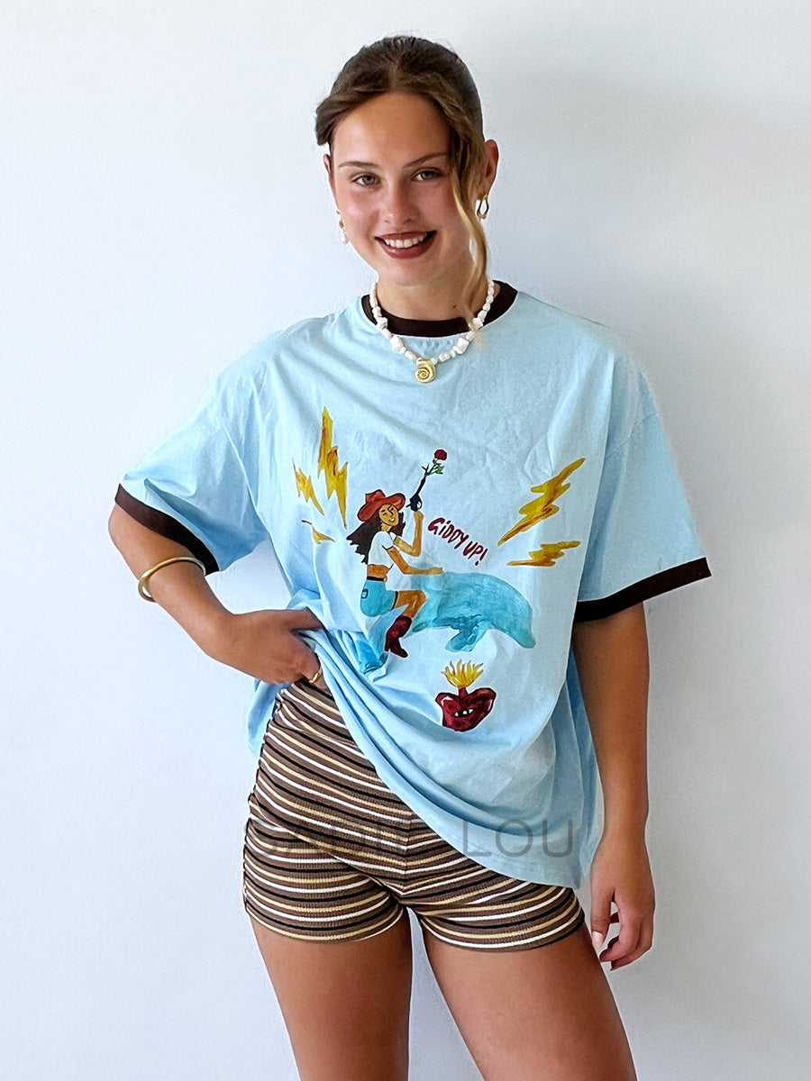 By Frankie / Giddy Up Tee - Blue