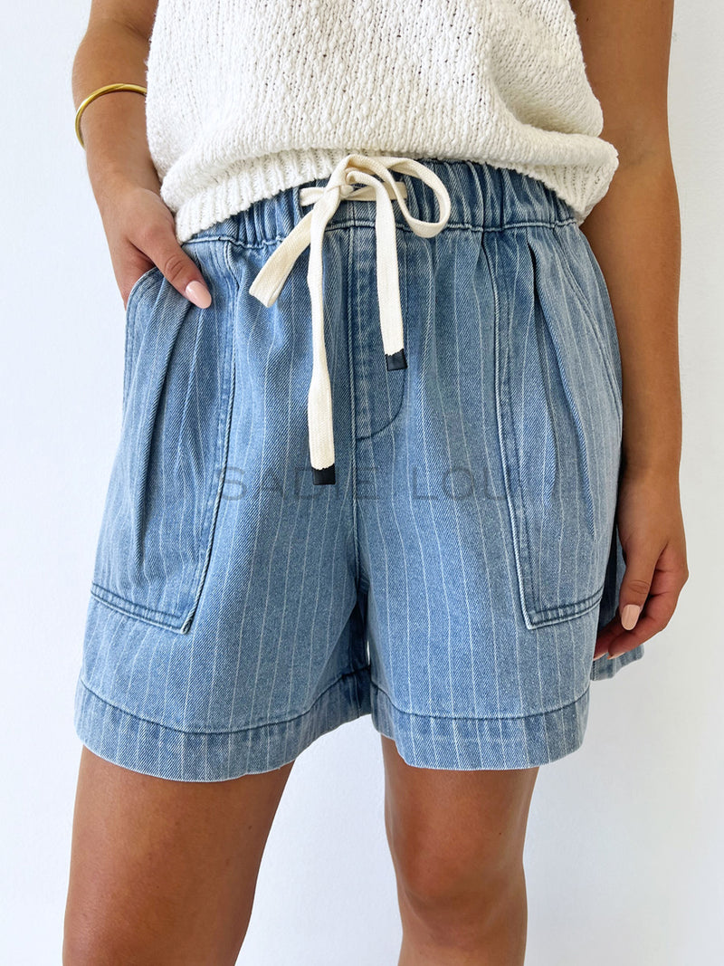 Riley Pin Stripe Denim Short