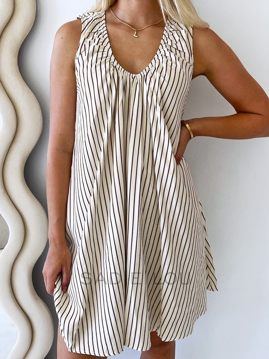 By Frankie / Missy Sun Dress - White/Chocolate