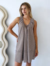 By Frankie / Missy Striped Sun Dress - Chocolate/Blue