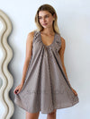 By Frankie / Missy Striped Sun Dress - Chocolate/Blue