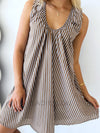 By Frankie / Missy Striped Sun Dress - Chocolate/Blue