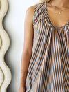 By Frankie / Missy Striped Sun Dress - Chocolate/Blue