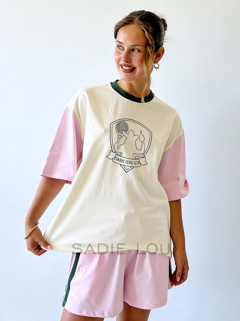 Far Mer / Cowboy Tennis Box Tee Pink