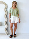 Little Lies / Scoop Neck Tee - Sage