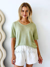 Little Lies / Scoop Neck Tee - Sage