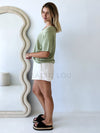 Little Lies / Scoop Neck Tee - Sage