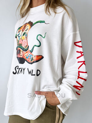 By Frankie / Stay Wild Darlin Long Sleeve - White