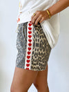 By Frankie / Leopard Heart Racer Shorts