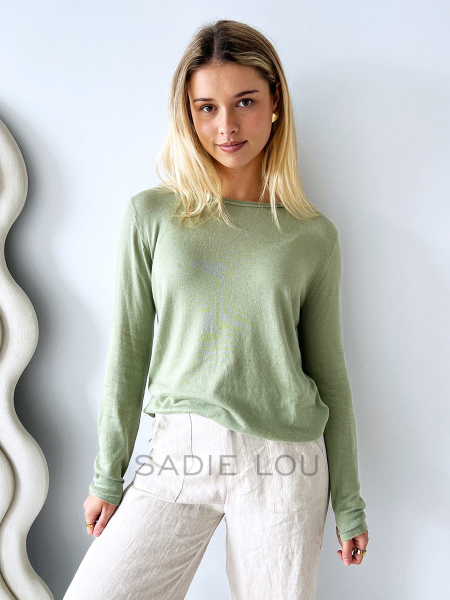 Little lies / Quinn Knitted Top - Sage