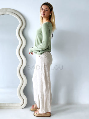 Little lies / Quinn Knitted Top - Sage