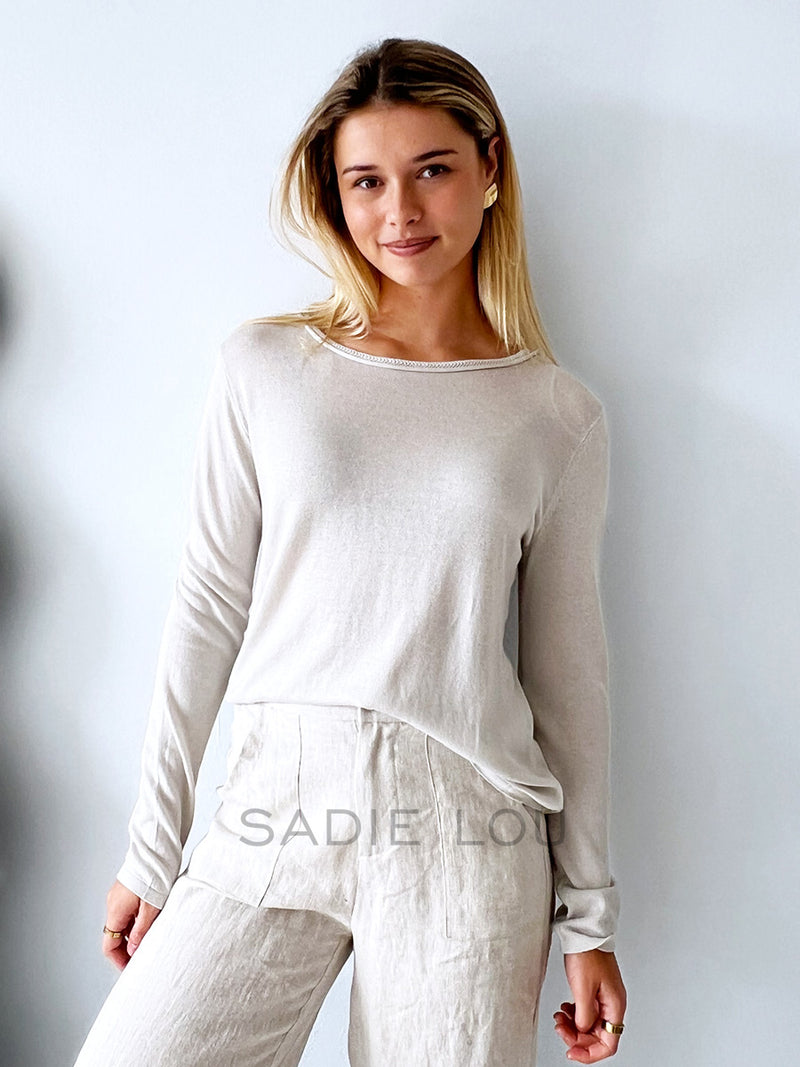 Little lies / Quinn Knitted Top - Smoke