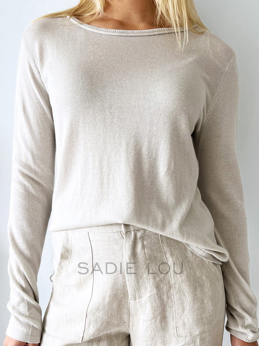 Little lies / Quinn Knitted Top - Smoke