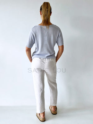 Little Lies / Luxe Linen Pant - White