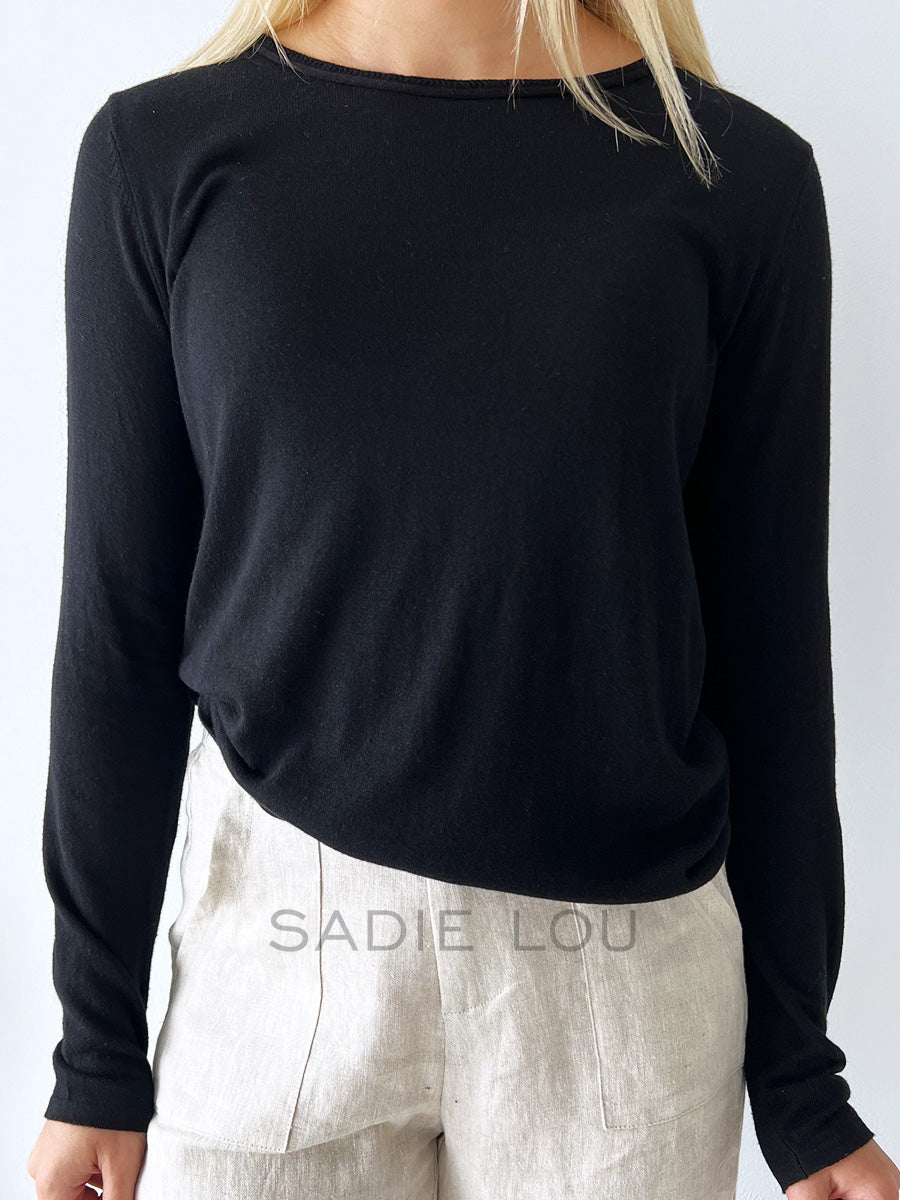 Little lies / Quinn Knitted Top - Black
