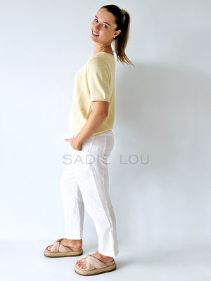 Little Lies / Luxe Linen Pant - White