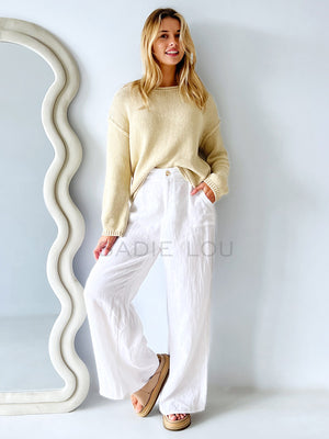 Little Lies / Raya Cotton Knit Jumper - Oat