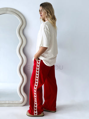 Near The Sea / Racer Track Pant - Red