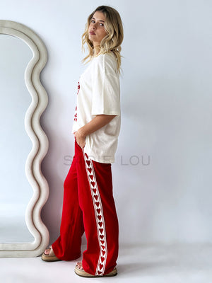 Near The Sea / Racer Track Pant - Red