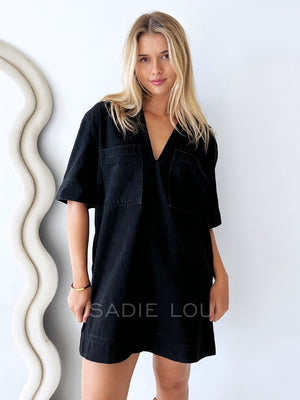 By Frankie / Toby Denim Dress - Black