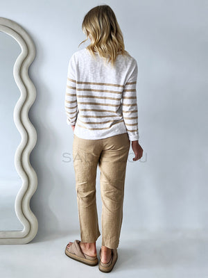 Little Lies / Luxe Linen Pant - Taupe