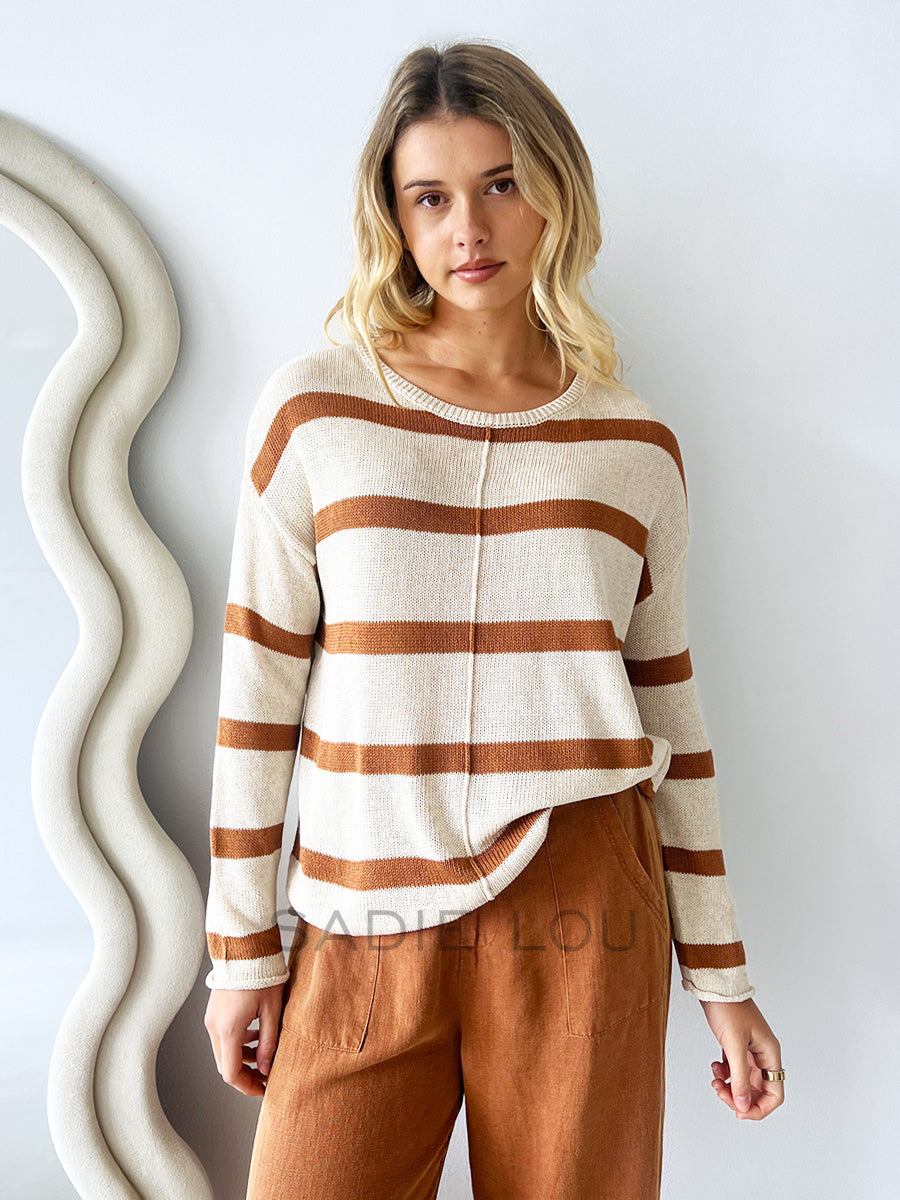 Little Lies / Ivy Knit Jumper Rust/White